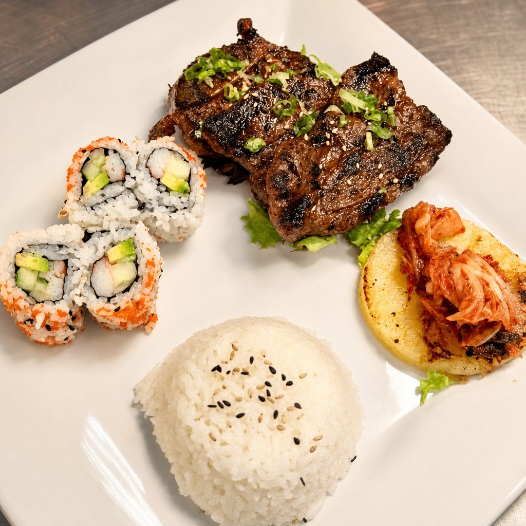 Korean Short Ribs Bento Plate.
